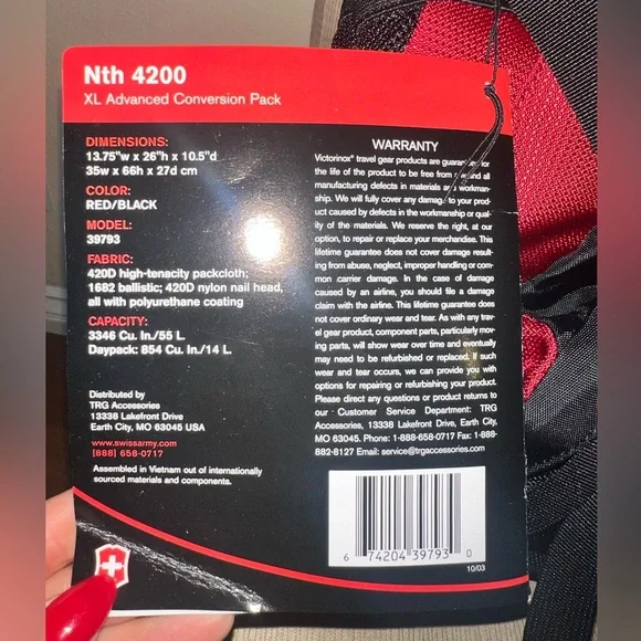 NWT VICTORINOX Swiss Army Conversion Pack Backpack with detachable pack - Picture 16 of 16